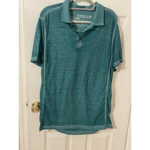 Helix Men's Polo Shirt Size Large Teal Green